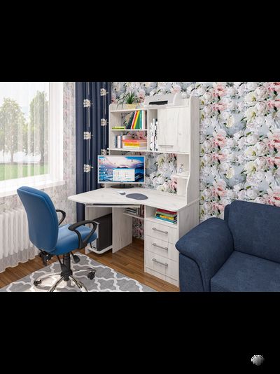 СК-25 угловой компьютерный стол с надстройкой Крафт светлый