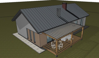 Одноэтажный дом с четырьмя спальнями 113м² (S101)