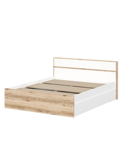 Брауни Кровать (1,6х2,0) Дуб Делано/Белый ( с основанием)