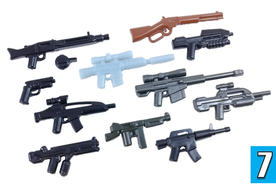 BrickArms - Value Pack 7 + автомат M110 светящийся в темноте