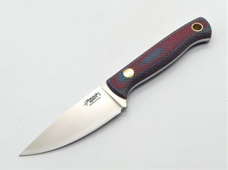 Нож Термит сталь N690  красно-синяя микарта с насечкой