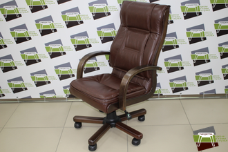 Кресло руководителя Лорд 1Д Н5 КЛ2002 кожа/кож.зам (коричневый)