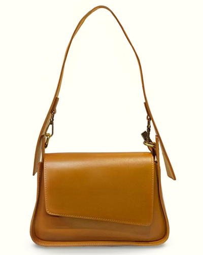 (АРТИКУЛ: 9785/42) СУМКА ЖЕНСКАЯ, НЕБОЛЬШАЯ, НАТУРАЛЬНАЯ ГЛАДКАЯ КОЖА, РЫЖАЯ, С ДВУМЯ ПЛЕЧЕВЫМИ РЕМНЯМИ