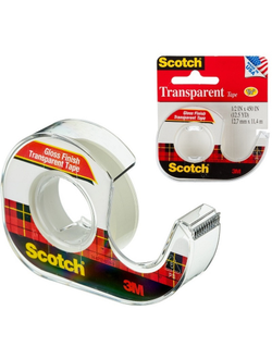 Клейкая лента канцелярская 3M SCOTCH 144SS-ENG,12,7х7,62 прозрачная