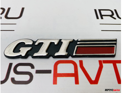 Шильдик эмблема на авто GTI красный