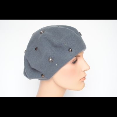 Серо - голубой фетровый берет женский Vizio Италия 3633