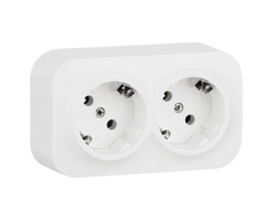Legrand 782237 Quteo, Розетка 2х2К+З, со шторками, 16А, IP20, белый
