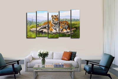 Модульная картина "Полосатая парочка"