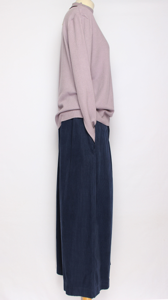 БРЮКИ-ЮБКА  вельветовые "СКЛАДКА СПЕРЕДИ" синие р.48-52