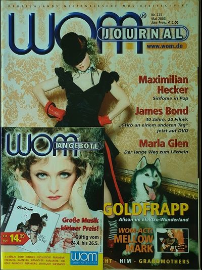 WOM Journal Magazine May 2003 Goldfrapp,Him, Blur, Иностранные музыкальные журналы, Intpressshop