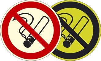 Фотолюминесцентный знак P01 «Запрещается курить»