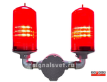 Сдвоенный заградительный огонь 2хЗОМ А>10кд, тип «А», 220V AC, IP65.