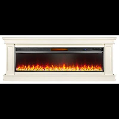 Линейный электрокамин Geneva слоновая кость с очагом Vision 60 LED