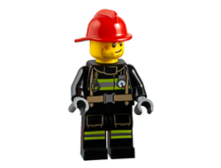 Fire - Reflective Stripes, Stubble Beard, Red Helmet, n/a (cty0951)