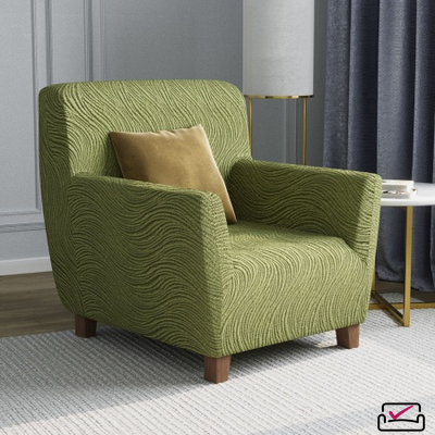 Чехол на кресло Жаккард Волна Малахит.Россия