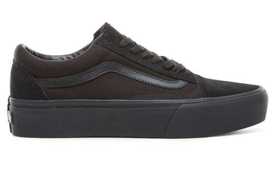 All black old skool vans platform deals