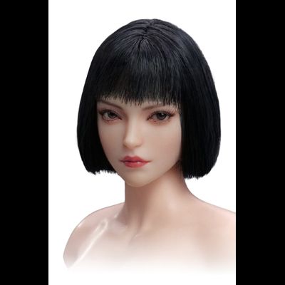 Женская голова (скульпт) со стрижкой каре и подвижными глазами - 1/6 scale Asian Female Head Sculpt with Movable Eyes (YMT106G) - YMTOYS