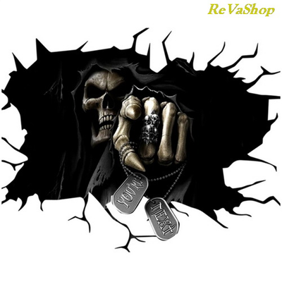 3D наклейка на автомобиль в виде страшного черепа Наклейки на заднее стекло автомобиля Страшная