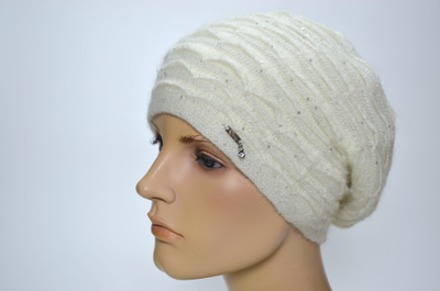 Итальянский белый берет в полоску Визио