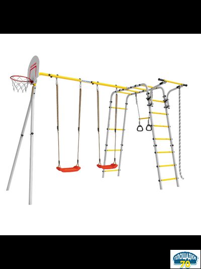 Детский спортивный комплекс для дачи ROMANA Акробат - 2 (с пластиковыми качелями)