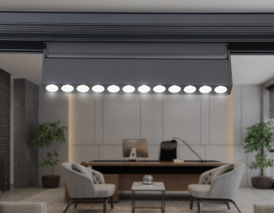 Светильник светодиодный трековый поворотный для шинопровода Magnetic GL 4048 BK черный IP20 12W 4200K 48V 24° 223*22*105