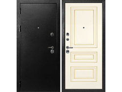 Дверь входная С-1 с панелью Фрейм 5 слоновая кость с патиной