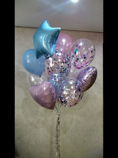 Набор шаров с гелием "Небесно-розовый"