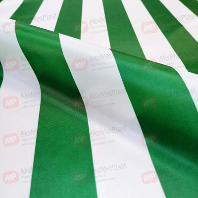 Тентовая ткань водонепроницаемая, полоса-зеленая-белая, VIKA, h=1,5 м, L=100 м полиэстер (Ткань Оксфорд)