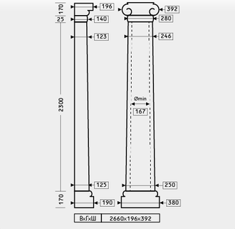 Полуколонна 1.10.214 - d250мм