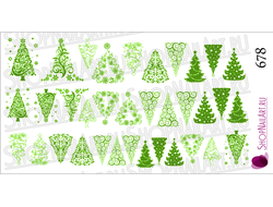 Слайдер-дизайн 678 - Новогодние ёлочки, зелёные узоры