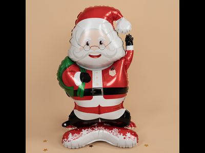 Шар 3D (47&#039;&#039;/119 см) Фигура на подставке, Дед Мороз с подарками