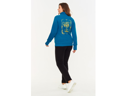 Теплый спортивный костюм женский  12SKJ -1289,изумрудный