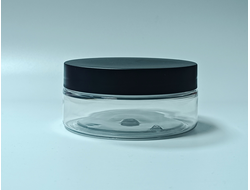 Банка PET 200мл прозрачный с черной крышкой, арт. 200/25-135А3