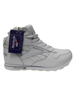 Кроссовки Reebok Classic белые высокие с мехом