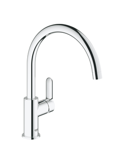 Смеситель для мойки, GROHE BauEdge, поворотный трубкообразный излив хром 31367000