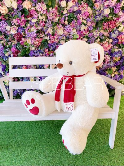 Плюшевый медведь 110 см бежевый Кевин