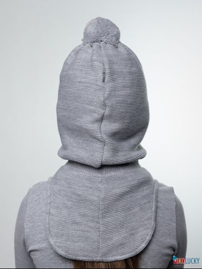 Шапка-шлем 21101-12 подклад 100% полиэстер, светло-серый 52-54