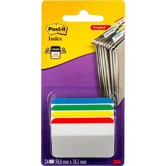 Клейкие закладки пластиковые арх. 4 цвета по 6 листов 50мм сгиб Post-it 686А-1