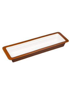 Гастроёмкость фарфоровая 2/4-65, цвет карамельный/белый