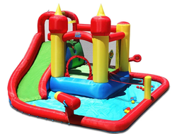 Надувной батут и водная горка «Супер скольжение»
