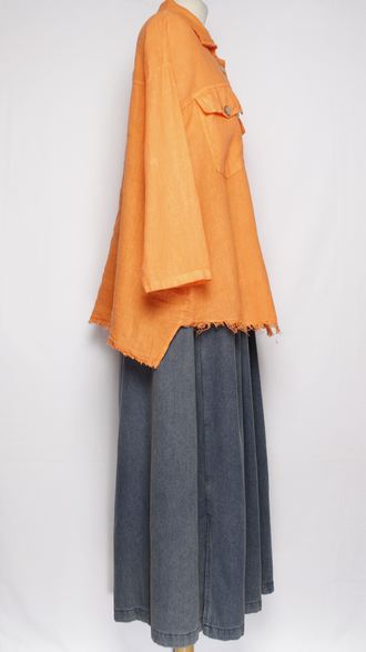 Рубашка-жакет "КЛАПАНЫ ВИНТАЖНАЯ" оранжевая р.50-58