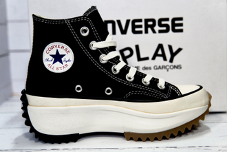 Кеды Converse на платформе с сердцем черные