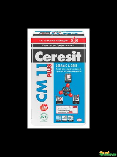 клей для плитки керамической плитки Ceresit СМ11 Plus (С0), 25кг