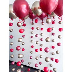 Шары цепочки с пузырями (10 шт), "Красивый красный"