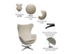 EGG CHAIR (латте, прессованная кожа)