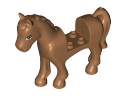 Horse with 2 x 2 Cutout with Medium Nougat Eyes Pattern, Medium Nougat (93083c01pb16 / 6252981)