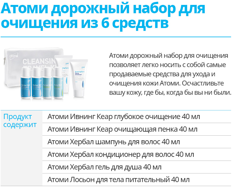 Дорожный набор 6 для очищения