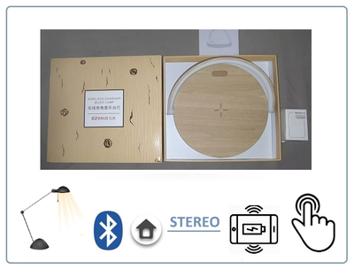 Ezvalo Lydia Bluetooth колонка, беспроводная станция зарядки (QI), светильник (ночник).