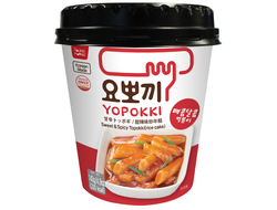 Sweet and Spicy Topokki (rice cake)/ Токпокки сладко-острый (рисовые палочки с соусом), стакан (140 г)