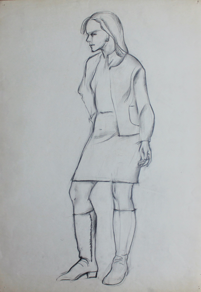 "Натурщица" бумага карандаш 1969 год